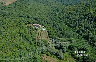 Landhaus kaufen Gaiole in Chianti, Toskana, RIF 3003 Vogelperspektive