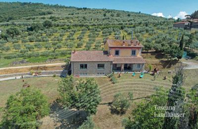 Casa di campagna in vendita Cortona, Toscana, RIF 3085 Garten vor Haus