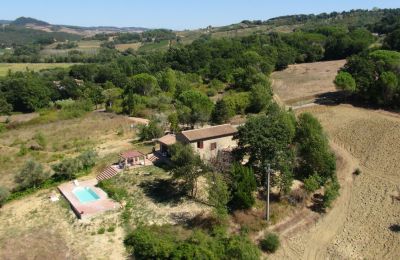 Landhaus kaufen Montescudaio, Toskana, RIF 2185 Blick auf Haus und Pool