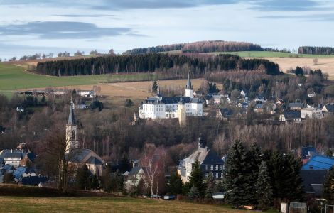 Neuhausen/Erzgebirge, Purschenstein - Neuhausen/Erzgebirge: Blick auf Schloss Purschenstein