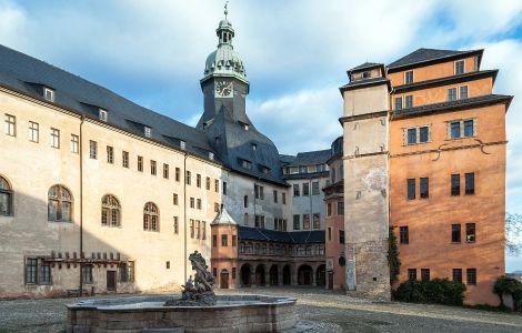 Sondershausen, Schloss - Schloss Sondershausen mit Herkulesbrunnen - Renaissanceteil